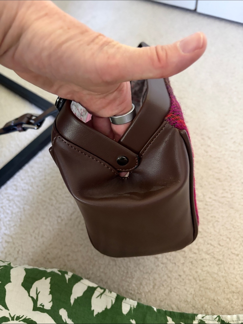 Harris Tweed Brown Leather and tweed Doctor-Style Satchel - Picture 8 of 12